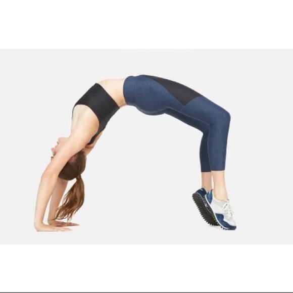 Outdoor Voices TechSweat 3/4 Two Tone Leggings Baltic Night Small - Picture 11 of 12